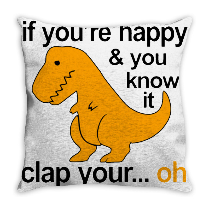 T Rex Clap Your Hands Classic Throw Pillow | Artistshot