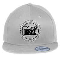 Photographer Vintage Camera Funny Flat Bill Snapback Cap | Artistshot