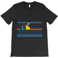 Croatia Beach Retro 70s 80s Sailing Boat Sunset Vintage T-shirt | Artistshot