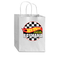 Gift For Boy Mama Hot Mess A Little Stressed Boy Mama T Shirt Cub Paper Bag - 8 X 4 1/2 X 10 1/4 | Artistshot