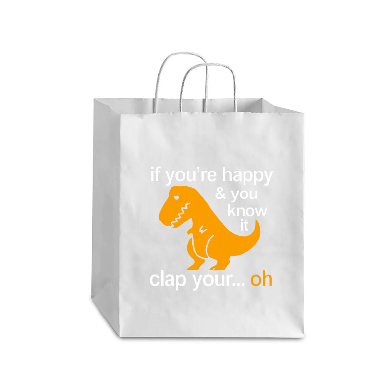 T Rex Clap Your Hands Classic Debie Paper Bag - 10 X 5 X 13 | Artistshot