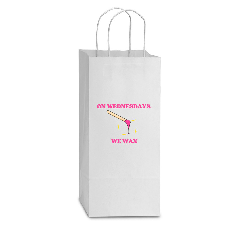 On Wednesdays We Wax Esthetician Aesthetician Skincare T Shirt Double Wine Paper Bag - 6 1/2 X 3 1/2 X 12 3/8 | Artistshot