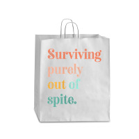 Womens Teens Living Out Of Spite, Surviving Purely Out Of Spite V Neck Queen Paper Bag - 16 X 6 X 19 1/4 | Artistshot