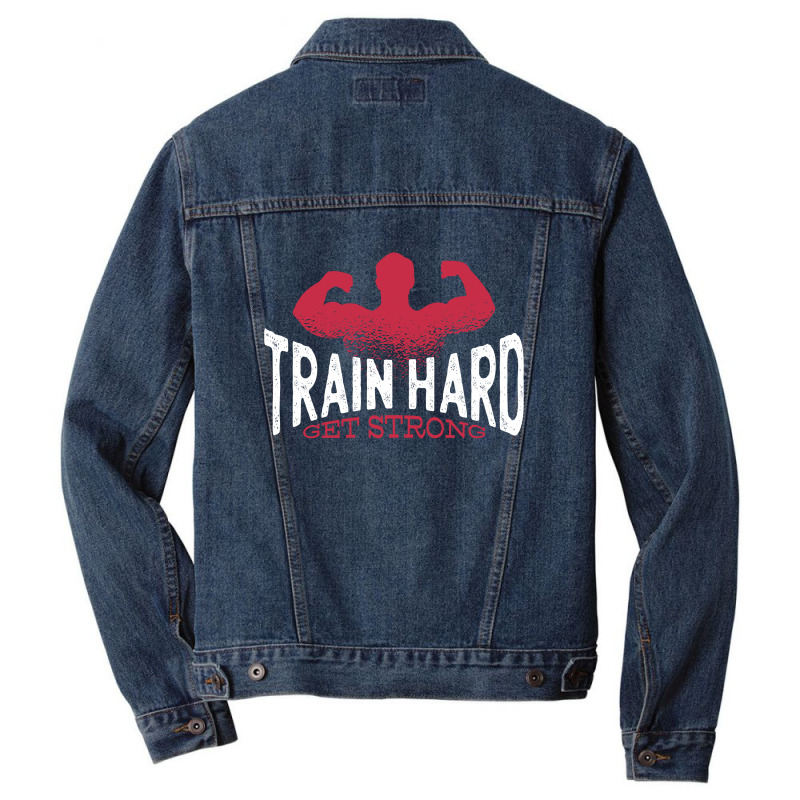 Train Hard Men Denim Jacket | Artistshot