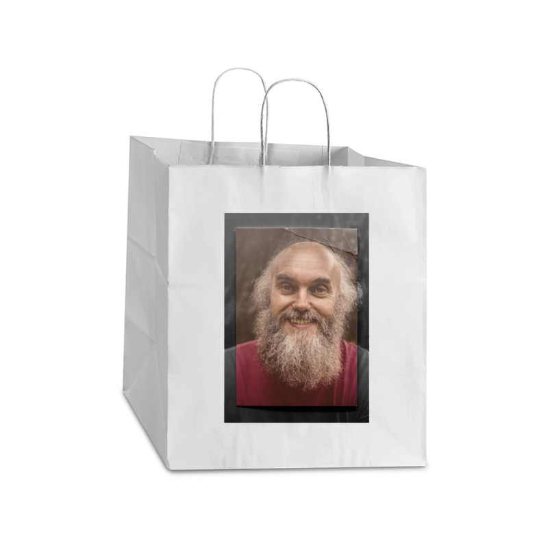 Ram Dass Vintage Portrait Take Out Paper Bag - 14 X 10 X 15 1/2 | Artistshot