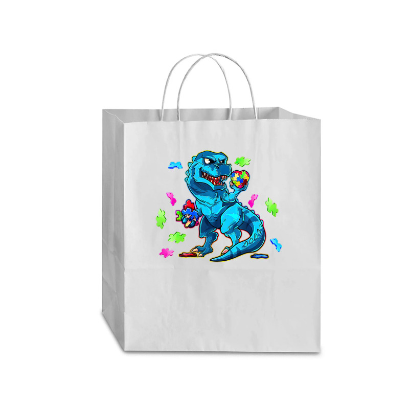 Dinosaur Autism Dinosaur Trex Traveler Paper Bag -13 X 6 X 15 3/4 | Artistshot