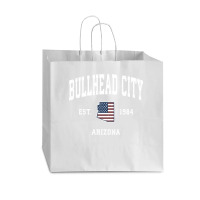 Bullhead City Arizona Az Vintage American Flag Sports Design Sweatshir Vogue Paper Bag - 16 X 6 X 12 | Artistshot