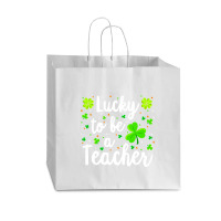 St Patricks Day Teacher  Lucky To Be A Teacher Vogue Paper Bag - 16 X 6 X 12 | Artistshot