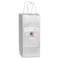 Bullhead City Arizona Az Vintage American Flag Sports Design Sweatshir Wine Paper Bag - 5 1/2 X 3 1/4 X 13 | Artistshot