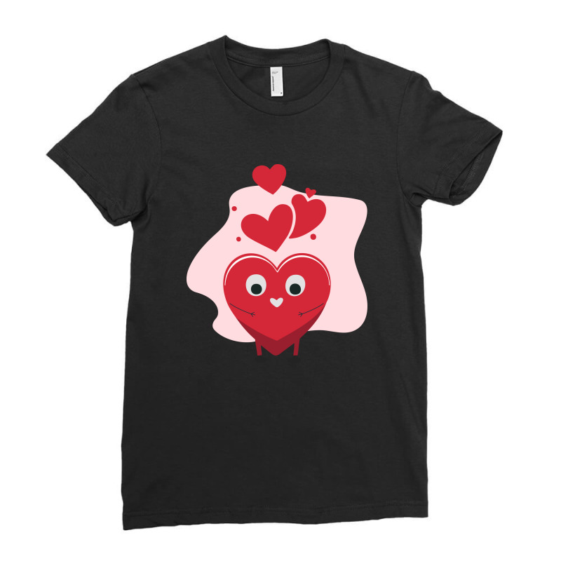 Valentine Heart Character Ladies Fitted T-Shirt by afographic | Artistshot