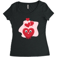 Valentine Heart Character Women's Triblend Scoop T-shirt | Artistshot