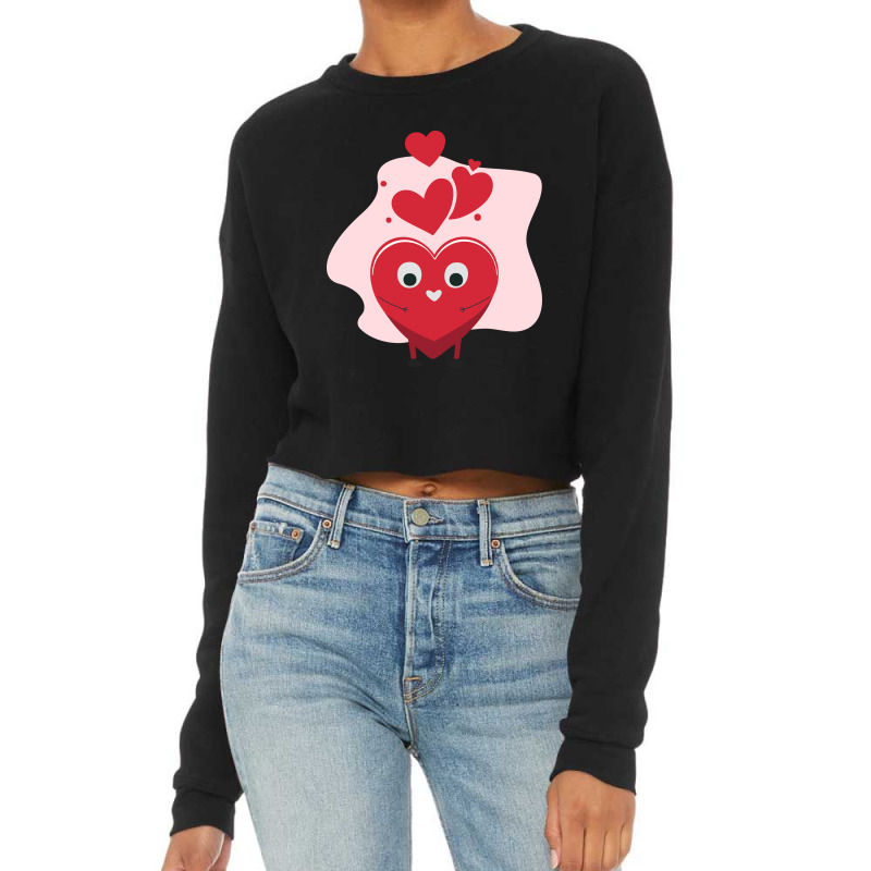 Valentine Heart Character Cropped Sweater by afographic | Artistshot