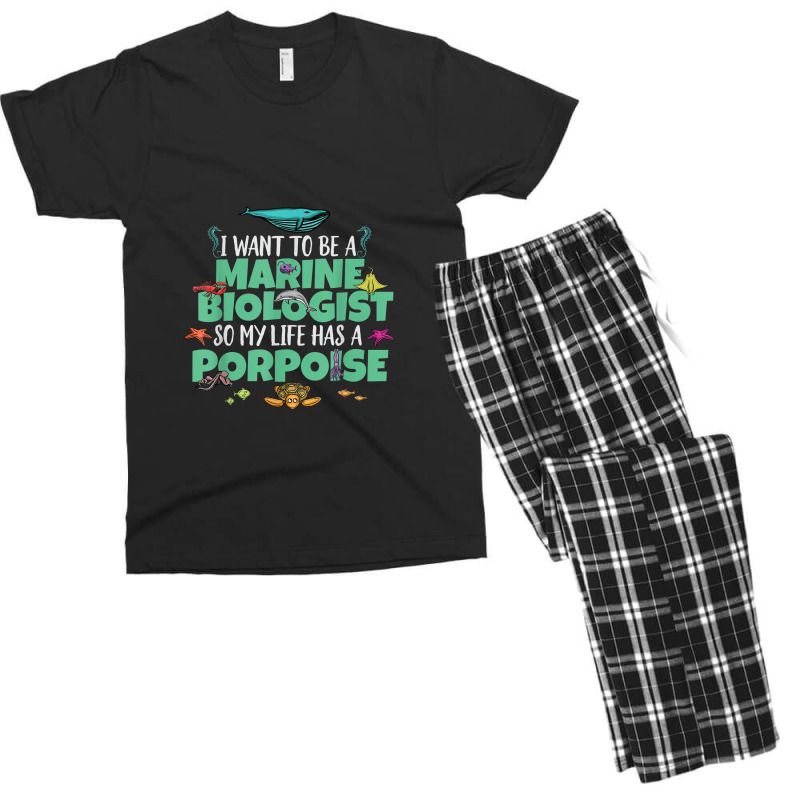 I Want To Be A Marine Biologist Porpoise Animal Pun Men's T-shirt Pajama Set by Yuh2105 | Artistshot