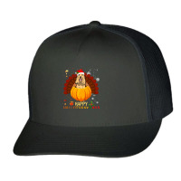 Cocker Spaniel Halloween And Merry Christmas Happy Hallothanksmas Trucker Cap | Artistshot