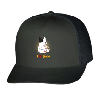 French Bulldog I Love Boba Bubble Milk Tea Dog Cute Trucker Cap | Artistshot