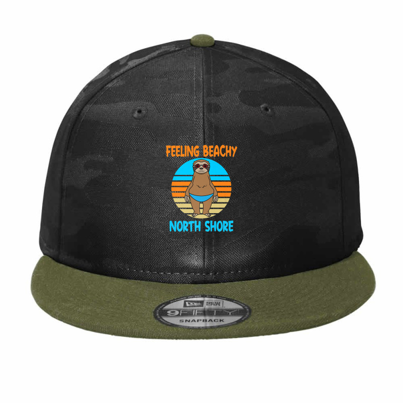 Funny North Shore Vacation   Fun Sloth Premium Camo Snapback | Artistshot