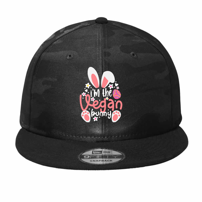 Vegan Design T  Shirt Bunny Ears I'm The Vegan Bunny Matching Easter V Camo Snapback by dskiles665 | Artistshot