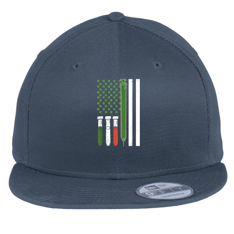 American Flag Irish Nurse Syringe Shamrock St Patricks Day Flat Bill Snapback Cap | Artistshot