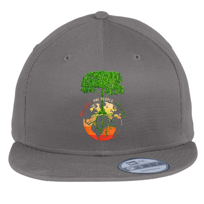 Cute Earth Day For Tree Lovers Happy Earth Day Flat Bill Snapback Cap | Artistshot