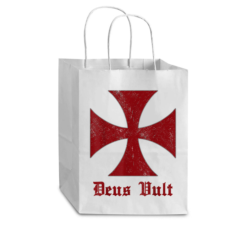 Deus Vult Templar Order Knights Templar Holy Cross Helmet T Shirt Cub Paper Bag - 8 X 4 1/2 X 10 1/4 | Artistshot