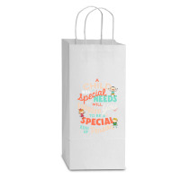 A Child With Special Needs Inspires You To Be Special Graphic Classic Double Wine Paper Bag - 6 1/2 X 3 1/2 X 12 3/8 | Artistshot