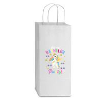 Girls Bachelor Party Unicorn Bachelorette Double Wine Paper Bag - 6 1/2 X 3 1/2 X 12 3/8 | Artistshot