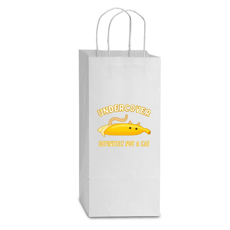 Undercover Definitely Not A Cat Funny Banana Lover Kitty Premium Double Wine Paper Bag - 6 1/2 X 3 1/2 X 12 3/8 | Artistshot