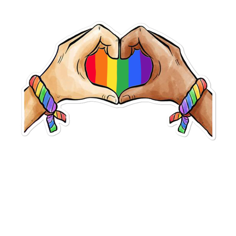 Custom Lgbt Heart Hand Sticker By Badaudesign - Artistshot