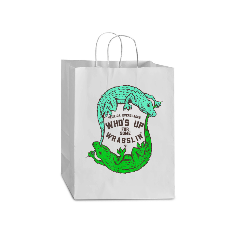 Up For Some Wrasslin' Funny Alligators Mart Paper Bag -13 X 7 X 17 | Artistshot