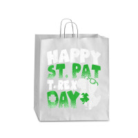 Happy St Pat Trex Day Funny Dino T Rex St Patricks Day Boys T Shirt Queen Paper Bag - 16 X 6 X 19 1/4 | Artistshot