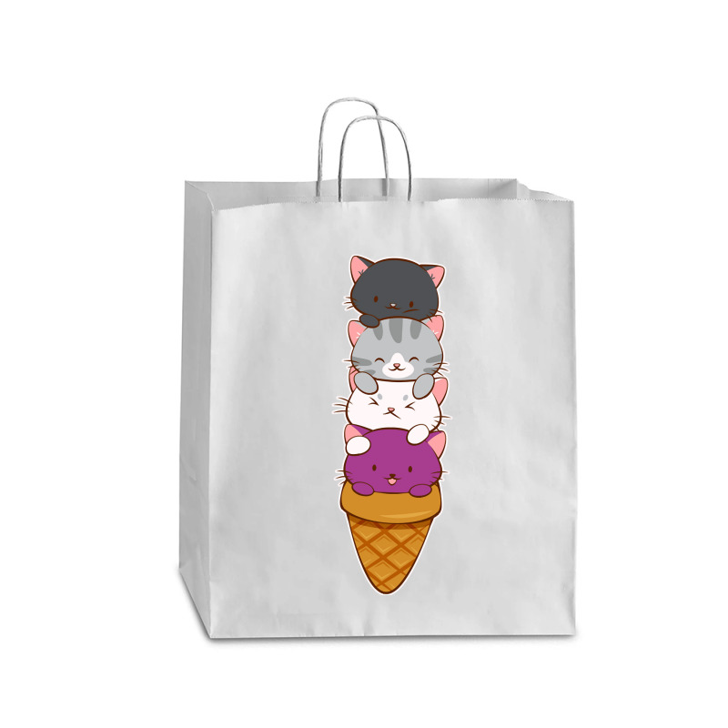 Kawaii Asexual Pride Flag Cats Cute Kitty Ace Cream Cone Pullover Ho ...