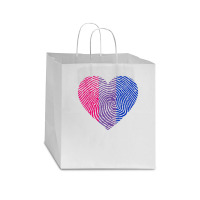 Bisexual Heart Fingerprint Bisexual Pride Month Lgbt Star Paper Bag - 13 X 7 X 13 | Artistshot