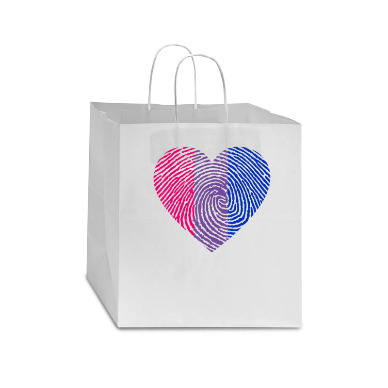 Bisexual Heart Fingerprint Bisexual Pride Month Lgbt Star Paper Bag - 13 x 7 x 13 by MarkRodriguez | Artistshot