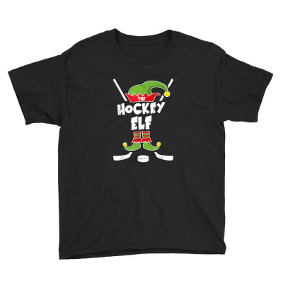 Ice Hockey Elf T Shirt Funny Hockey Xmas Elve Costume Gift T Shirt Youth Tee Designed By Yuh2105