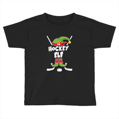 Ice Hockey Elf T Shirt Funny Hockey Xmas Elve Costume Gift T Shirt Toddler T-shirt Designed By Yuh2105