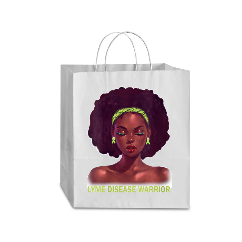 Womens Afro African American Black Woman Lyme Disease Warrior V Neck Traveler Paper Bag -13 X 6 X 15 3/4 | Artistshot