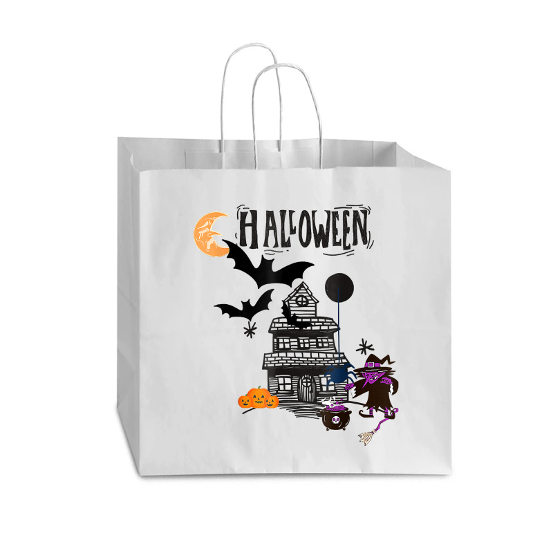 Funny Halloween Witch Haunted Castle, Flying Bats Wicca Tee T Shirt Vogue Paper Bag - 16 X 6 X 12 | Artistshot