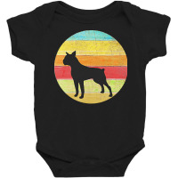 Boston Terrier Dog T  Shirt Boston Terrier Vintage Rainbow Silhouette Baby Bodysuit | Artistshot