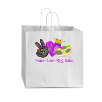 Peace Love King Cake Funny Mardi Gras Party Carnival Gifts T Shirt Vogue Paper Bag - 16 X 6 X 12 | Artistshot