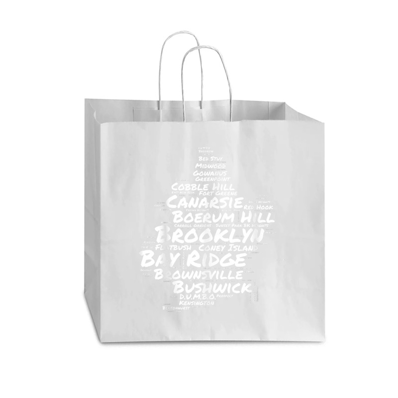 Brooklyn New York Neighborhoods Word Cloud Brooklyn T Shirt Vogue Paper Bag - 16 X 6 X 12 | Artistshot