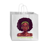 Womens Afro African American Black Woman Lyme Disease Warrior V Neck Vogue Paper Bag - 16 X 6 X 12 | Artistshot