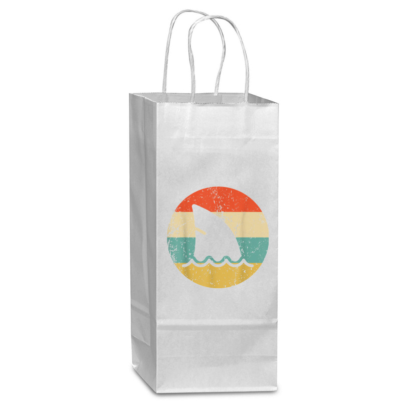 Shark Fin Retro Style Shark T Shirt Wine Paper Bag - 5 1/2 X 3 1/4 X 13 | Artistshot