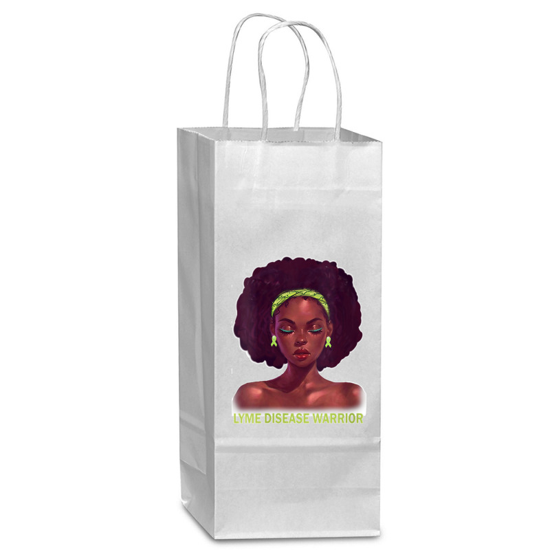 Womens Afro African American Black Woman Lyme Disease Warrior V Neck Wine Paper Bag - 5 1/2 X 3 1/4 X 13 | Artistshot