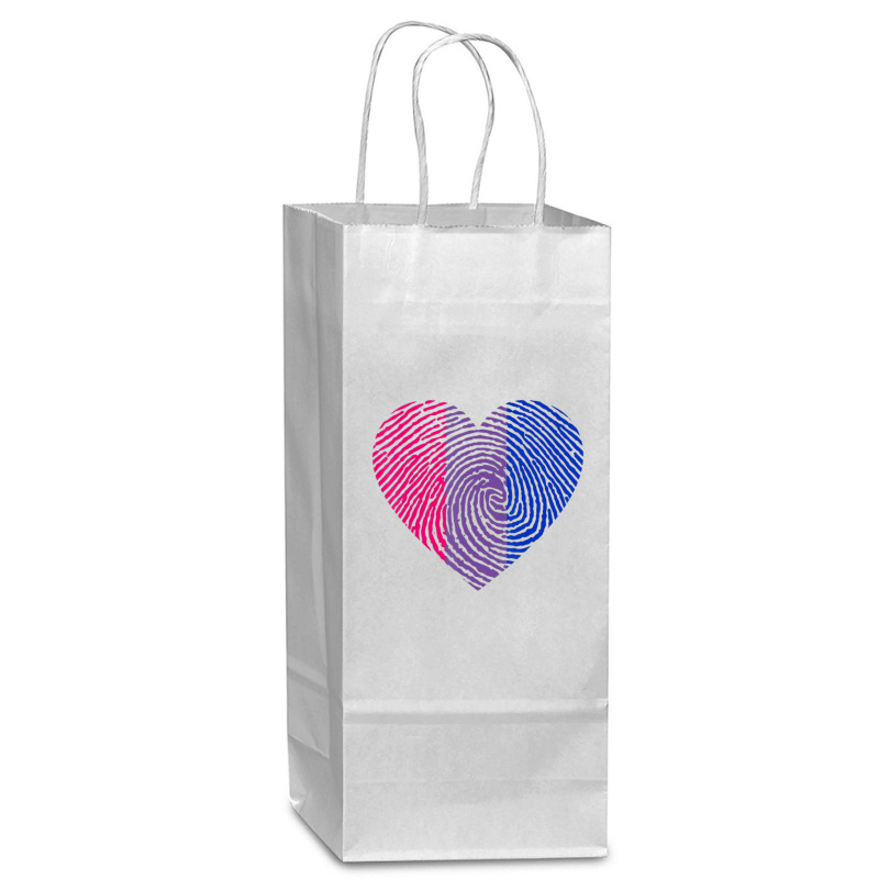 Bisexual Heart Fingerprint Bisexual Pride Month Lgbt Wine Paper Bag - 5 1/2 x 3 1/4 x 13 by MarkRodriguez | Artistshot