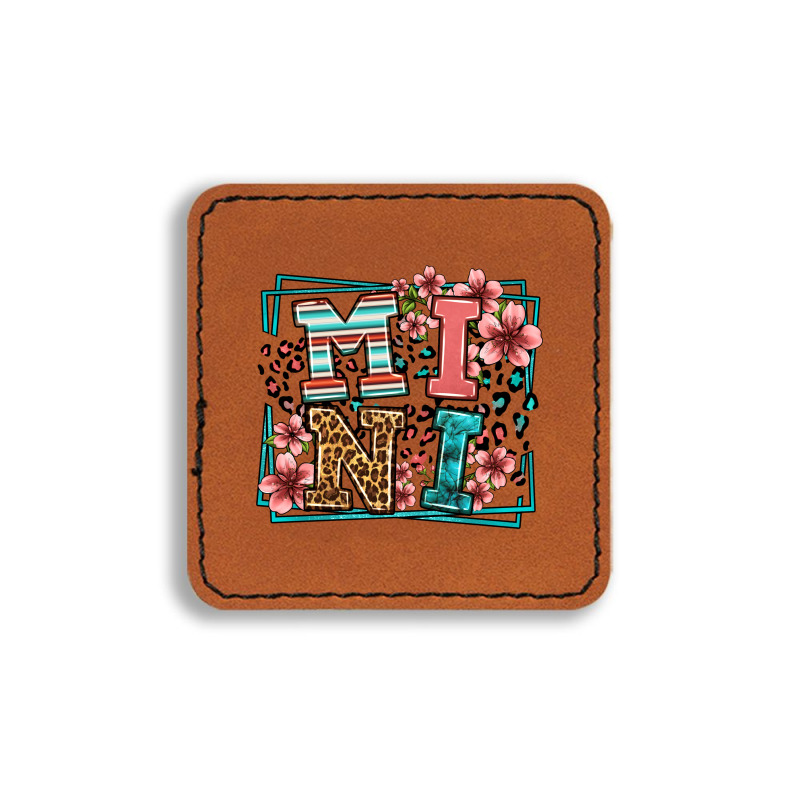 Floral Leopard Frame Mini Square Leatherette Patch by LillyAllenDesigns | Artistshot