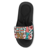 Floral Leopard Frame Mini Slide Sandal | Artistshot