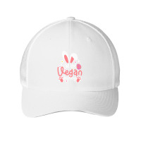 Vegan Design T  Shirt Bunny Ears I'm The Vegan Bunny Matching Easter V Mesh Cap | Artistshot