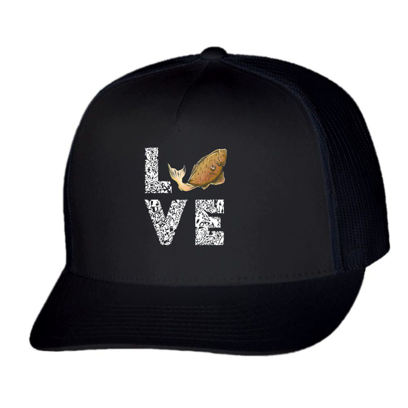 Halibut Love Fisherman Halibut Fish Flounder Fish Fishing T Shirt Trucker Cap | Artistshot