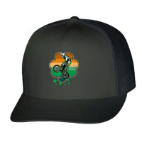 Patrick's Day Bmx Motocross Bike Racing Bicycle Rider Sports Trucker Cap | Artistshot