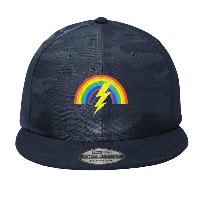 Rainbow Lightning Bolt Camo Snapback by kamiatun | Artistshot